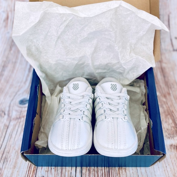 Custom Toddler K-Swiss All White Sneaker with Sparkly Stripes!!! 6 1/2 - Picture 5 of 5